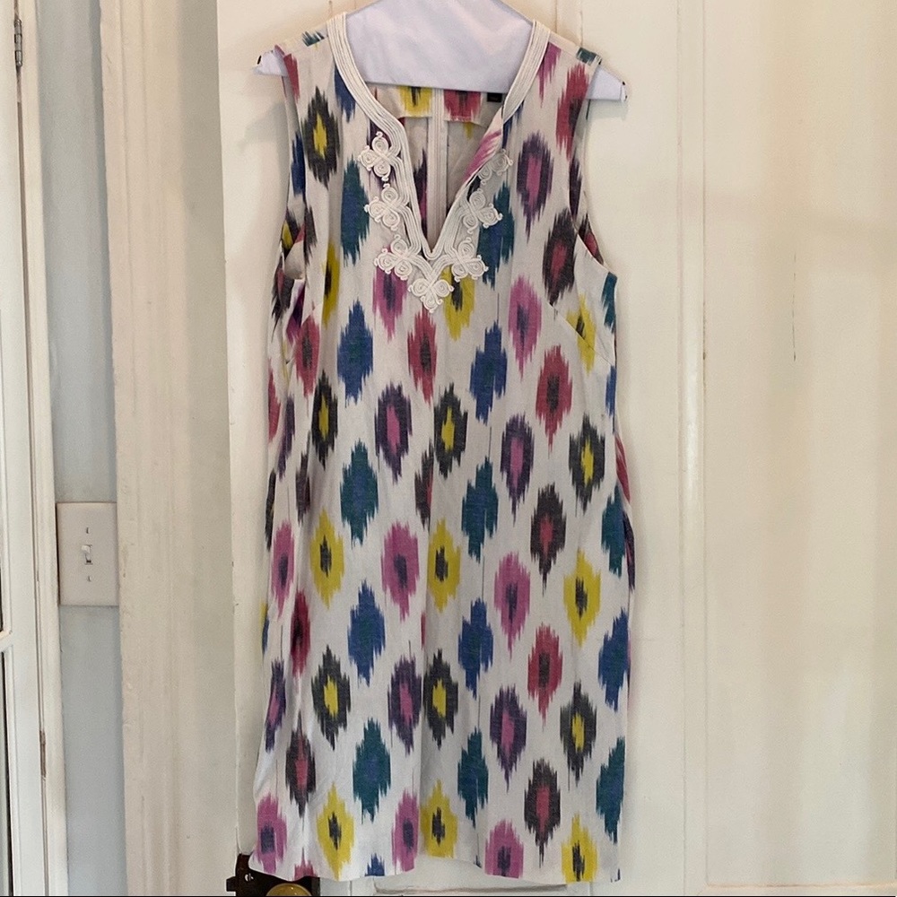 J.Crew Watercolor Ikat Shift Dress